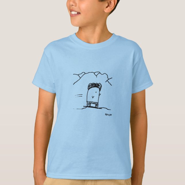Camiseta Afro Joe (pinguim da snowboarding) (Frente)