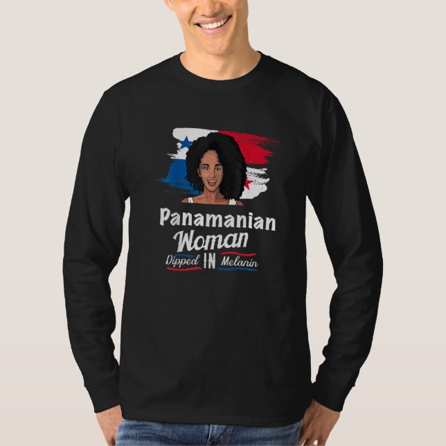 Camiseta afro latina panama  women dipped in melanin Black (Frente)