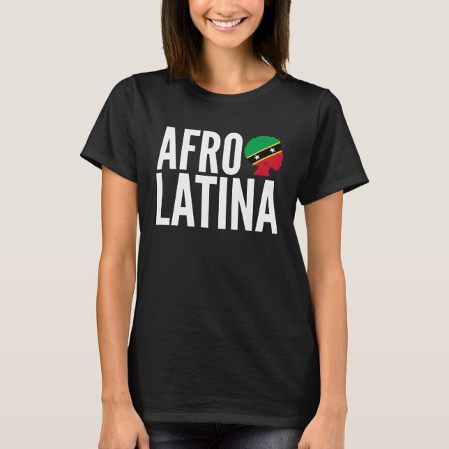 Camiseta Afro Latina Queen Creole Saint Kitts & Nevis Afro  (Frente)