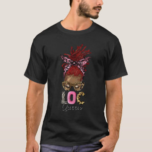 Camiseta Afro Leopard Coque Desgrenhado Óculos Local Rainha