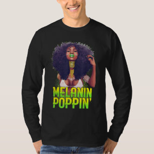 Camiseta Afro Melanin Natural Poppin Black African American