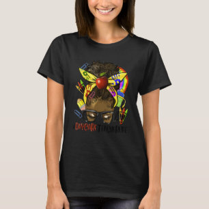 Camiseta Afro Mensageiro Professora de Cuidados de Dia Life
