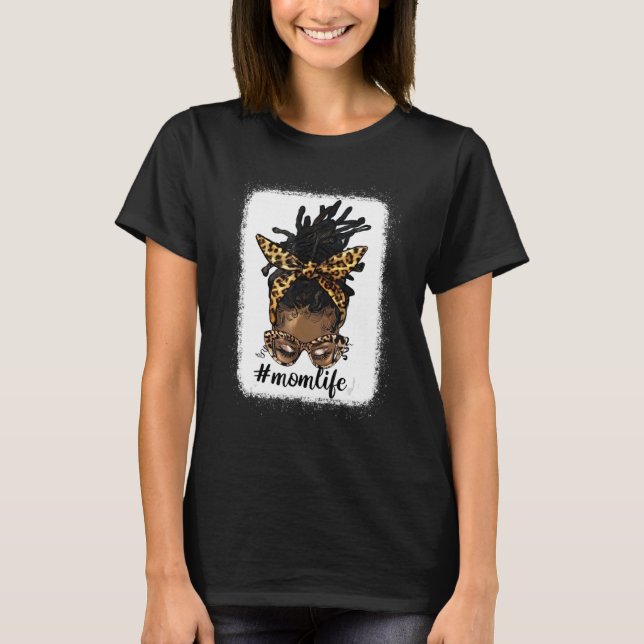 Camiseta Afro Messs Locs Manda Mãe Vida Leopardo Mensagem (Frente)