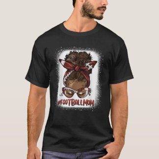 Camiseta Afro Messy Bun Futebol Mãe Mulher Negra Mãe D