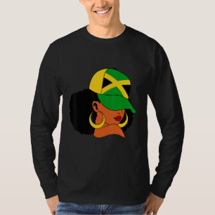 Camiseta Afro Patriótico Jamaica Flag Jamaica Girls Rock Ja