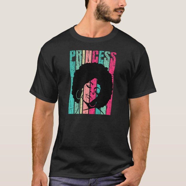 Camiseta Afro Princesa Africana Americana Cultura Negra (Frente)