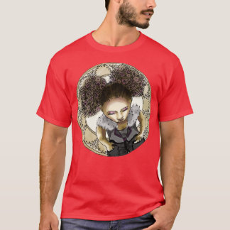 Camiseta Afro Puff de cima com o Ouro Mucha Border Vers