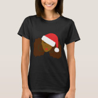 Afro Puff Negra Mulher Santa Hat Cabelo Natural Ch