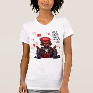 Camiseta Afro Punk Faz Sua Própria Música Meninas T-Shirt