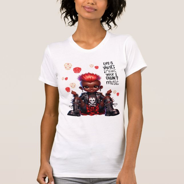 Camiseta Afro Punk Faz Sua Própria Música Meninas T-Shirt (Frente)