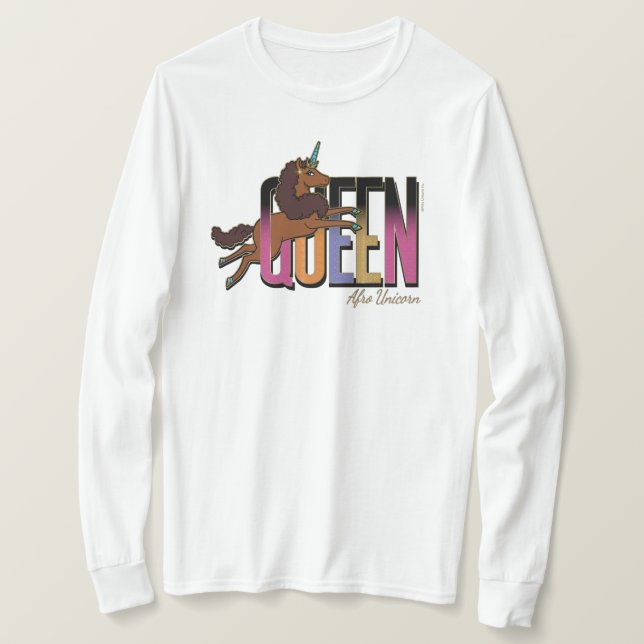 Camiseta Afro Unicorn Queen Design (Frente do Design)
