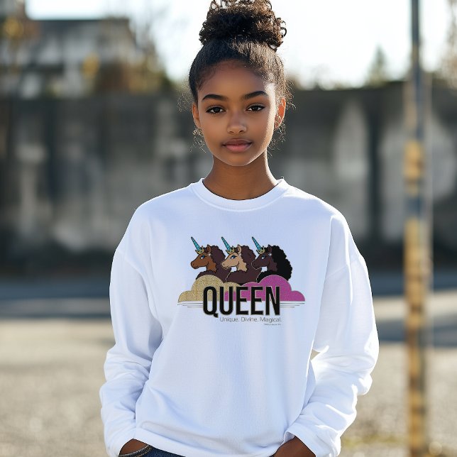 Camiseta Afro Unicorn Queen Trio Design (Criador carregado)