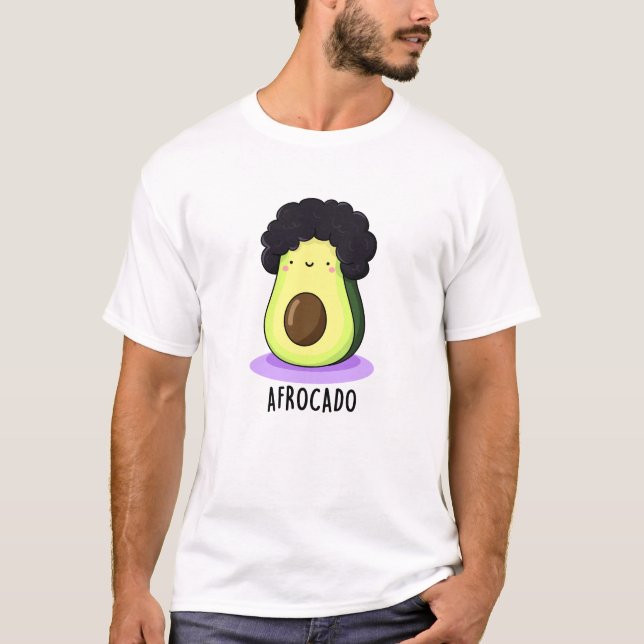 Camiseta Afrocado Engraçado Avocado Com Afro Pun (Frente)