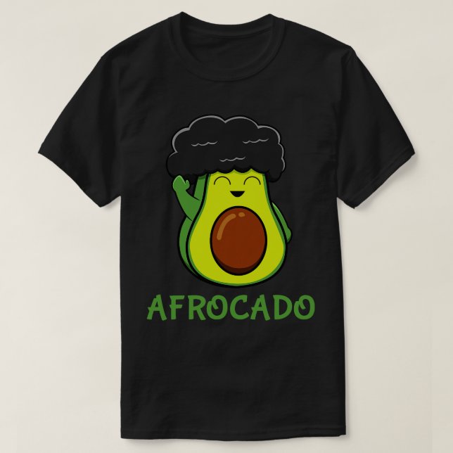 Camiseta Afrocado Funny Avocado Afro Guacamole (Frente do Design)