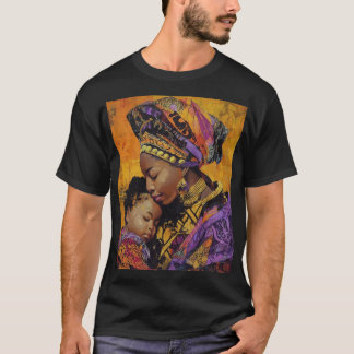 Camiseta "Afrocêntrica - Mãe e Filho Abraçam T-Shirt