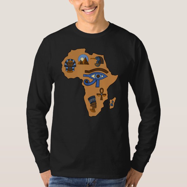 Camiseta Afrocentrismo Negros Egípcios Nubianos Ankh Africa (Frente)