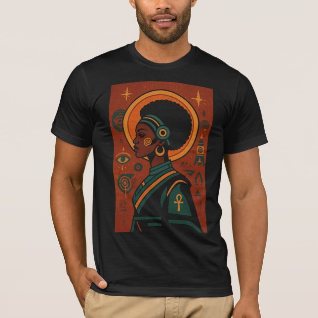 Camiseta Afrofuturismo e Patrimônio - Futuris Afrocentrista (Frente)