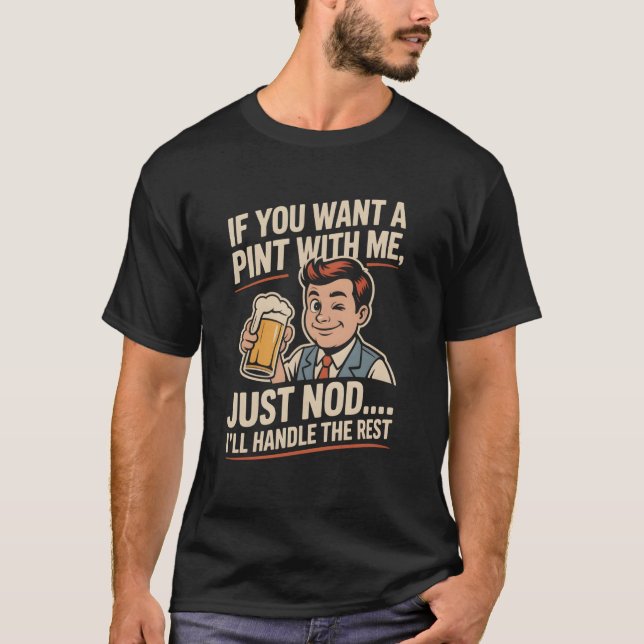 Camiseta After Work Pub Humor Funny Pint Drinking Retro (Frente)