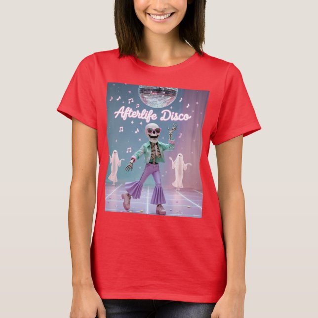 Camiseta Afterlife Disco Groovy Skeleton Dance in Pastel (Frente)