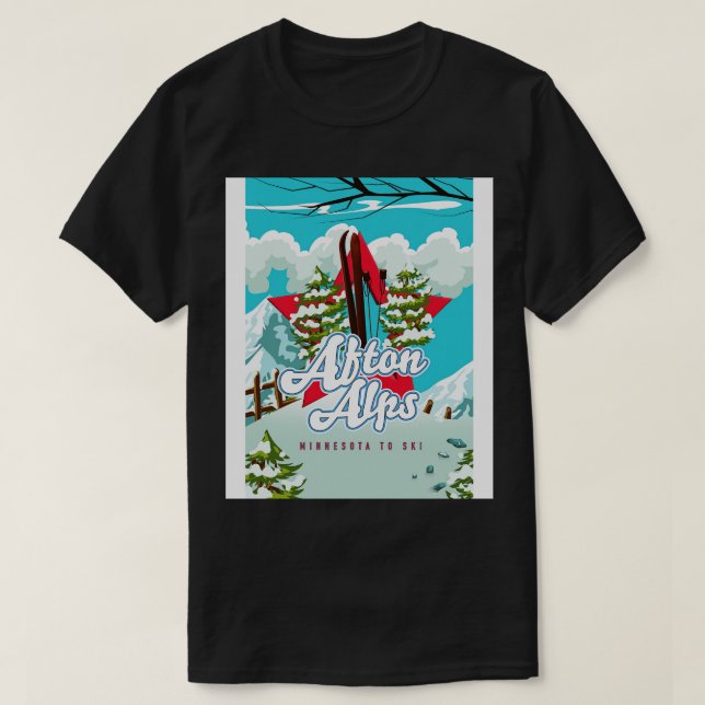 Camiseta Afton Alps Minnesota para esquiar (Frente do Design)