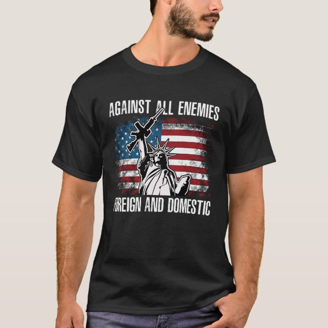 Camiseta Against All Enemies Foreign And Domestic (Frente)