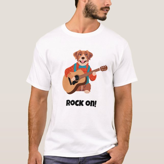 Camiseta agarrar! Cachorro Engraçado/Música (Frente)
