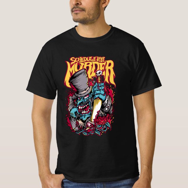 Camiseta Agendamento para Assassinato - Horror de Halloween (Frente)