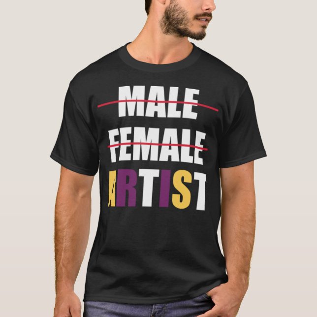 Camiseta Agender Flag LGBT Artista Não Binário (Frente)