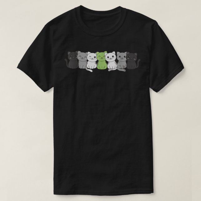 Camiseta Agender Flag Non Binary Pride LGBTQ Cats cute agen (Frente do Design)