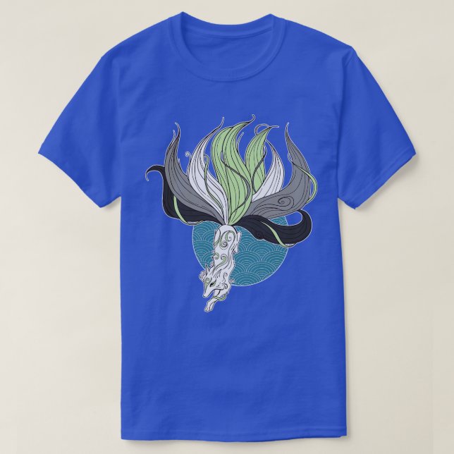 Camiseta Agender Pride Kitsune (Frente do Design)