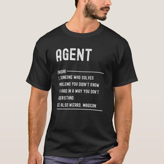 Camiseta Agent Definition Shirts Funny Job Title (Frente)