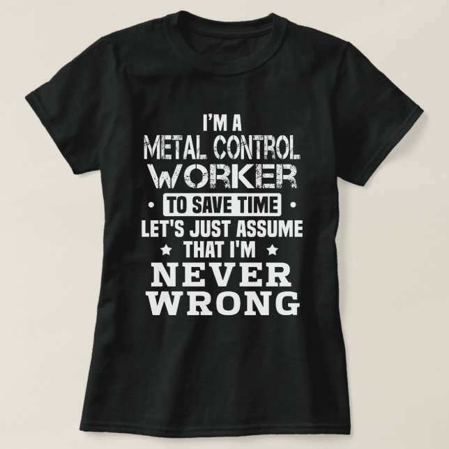 Camiseta Agente de controle de metal (Frente do Design)