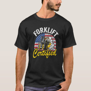 Camiseta Agente de empilhadeira de bandeira Americana do Ar