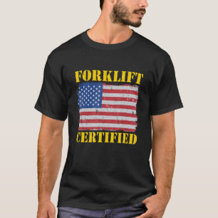 Camiseta Agente de empilhadeira de bandeira Americana do Ar