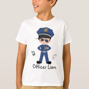 Camiseta Agente de Polícia de Meninos Personalizados