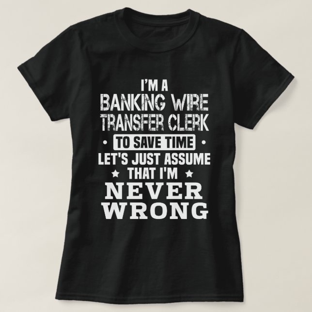 Camiseta Agente de Transferência de Fios Bancários (Frente do Design)