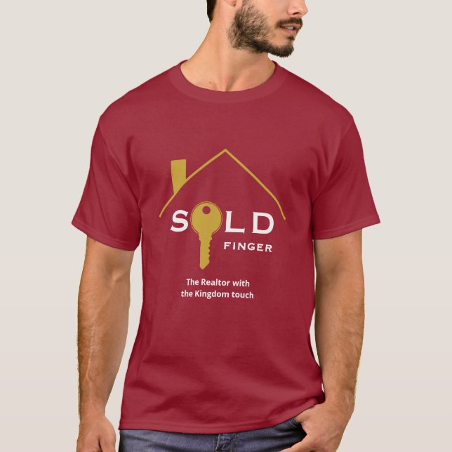 Camiseta Agente Dourado e divertido, agente imobiliário T-S (Frente)