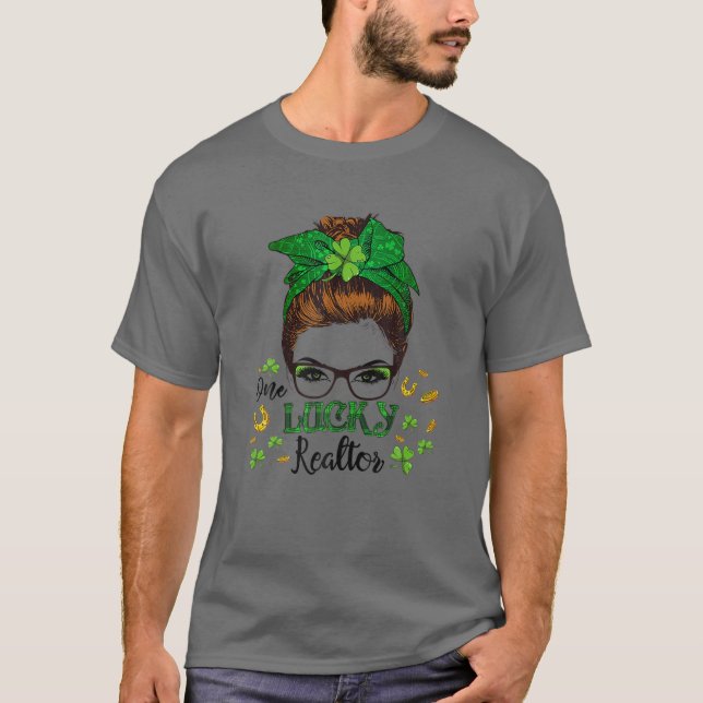 Camiseta Agente imobiliário Shamrock do Dia de São Patrício (Frente)