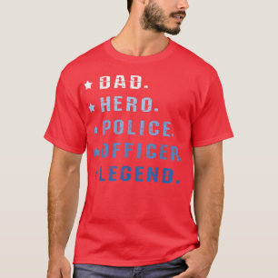 Camiseta Agente Policial De Herói Pai Da Legenda Enfo De Le