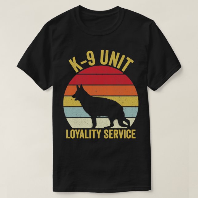 Camiseta Agente Policial K9 - Cão Vintage2 (Frente do Design)