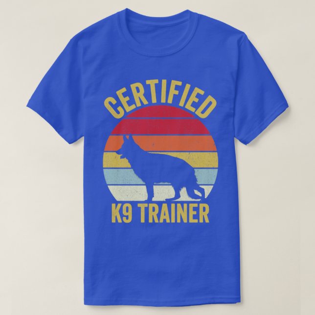 Camiseta Agente Policial K9 Policial Cão Vintage Certified  (Frente do Design)