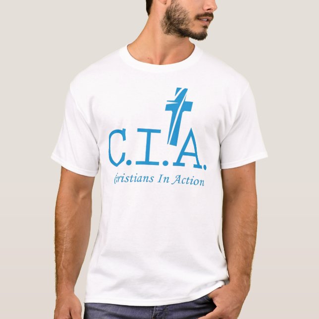 Camiseta Agentes do CIA ao senhor Cristão Ação (Frente)