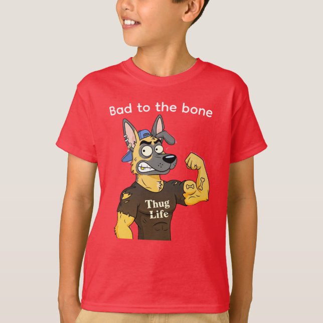 Camiseta Aggressive German Shepherd Thug Life Dog Shirt (Frente)