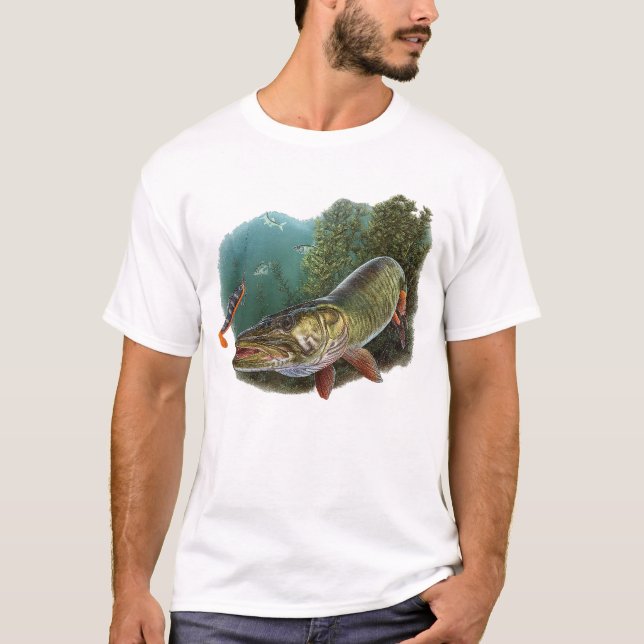 Camiseta Aggressive Pike Fishing Art T-Shirt – Predator Fis (Frente)