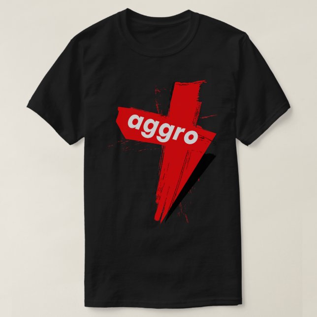 Camiseta Aggro Agravação Comportamento Agressivo Palavras Q (Frente do Design)