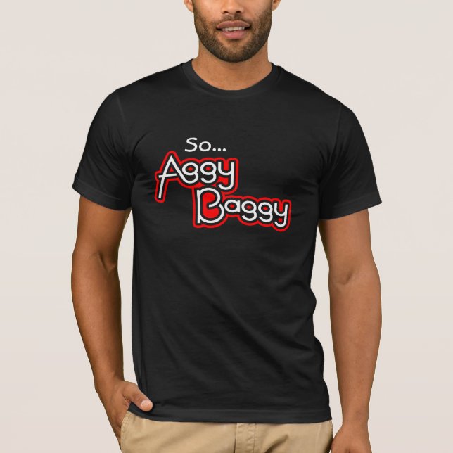 Camiseta "AggyBaggy" significa logo t-shirt branca vermelha (Frente)