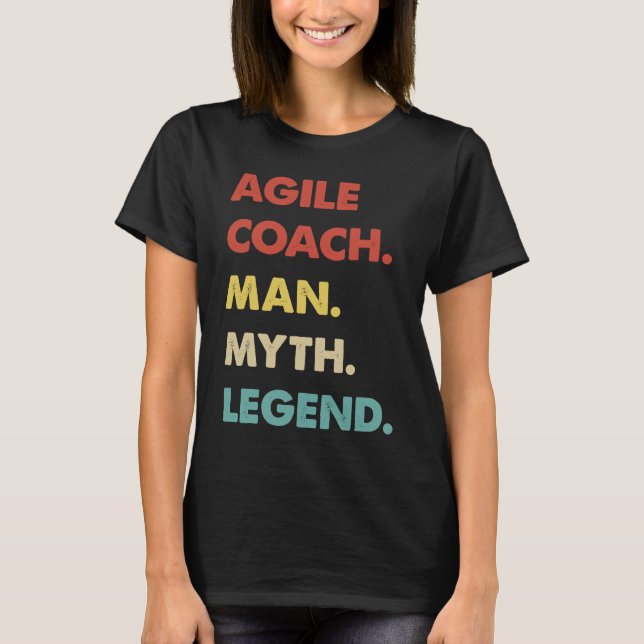 Camiseta Agile Coach Man Myth Legend (Frente)