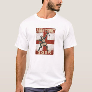 Camiseta Agincourt 1415 Arqueiro com Arco Longo Inglês
