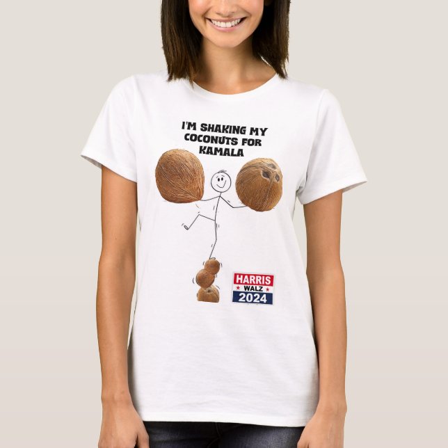 Camiseta "Agitando meus cocos por Kamala" (Frente)