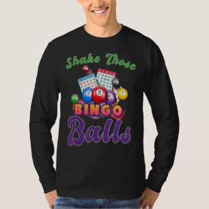 Camiseta Agite Essas Bolas Engraçado Jogador De Bingo Novel